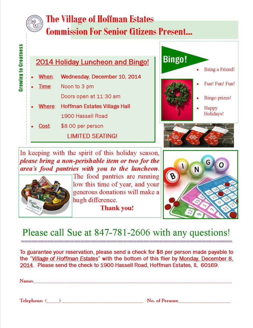 Holiday Bingo Luncheon 2014 Flyer