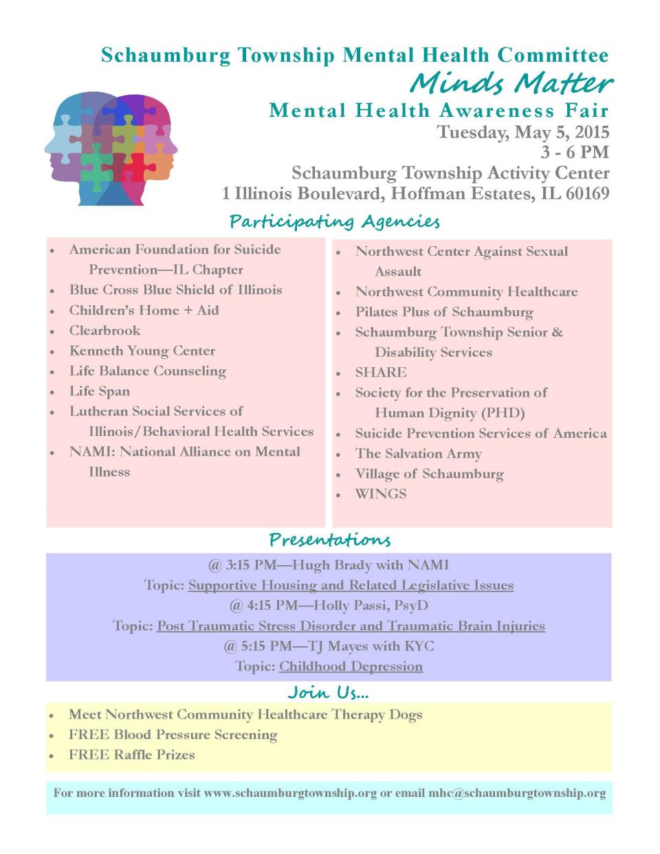 Schaumburg Twnshp Mental Health Fair Flyer