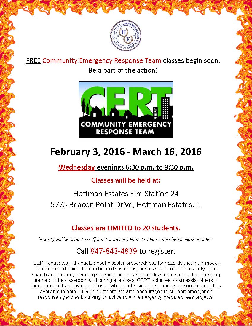 2016 CERT Class Flyer