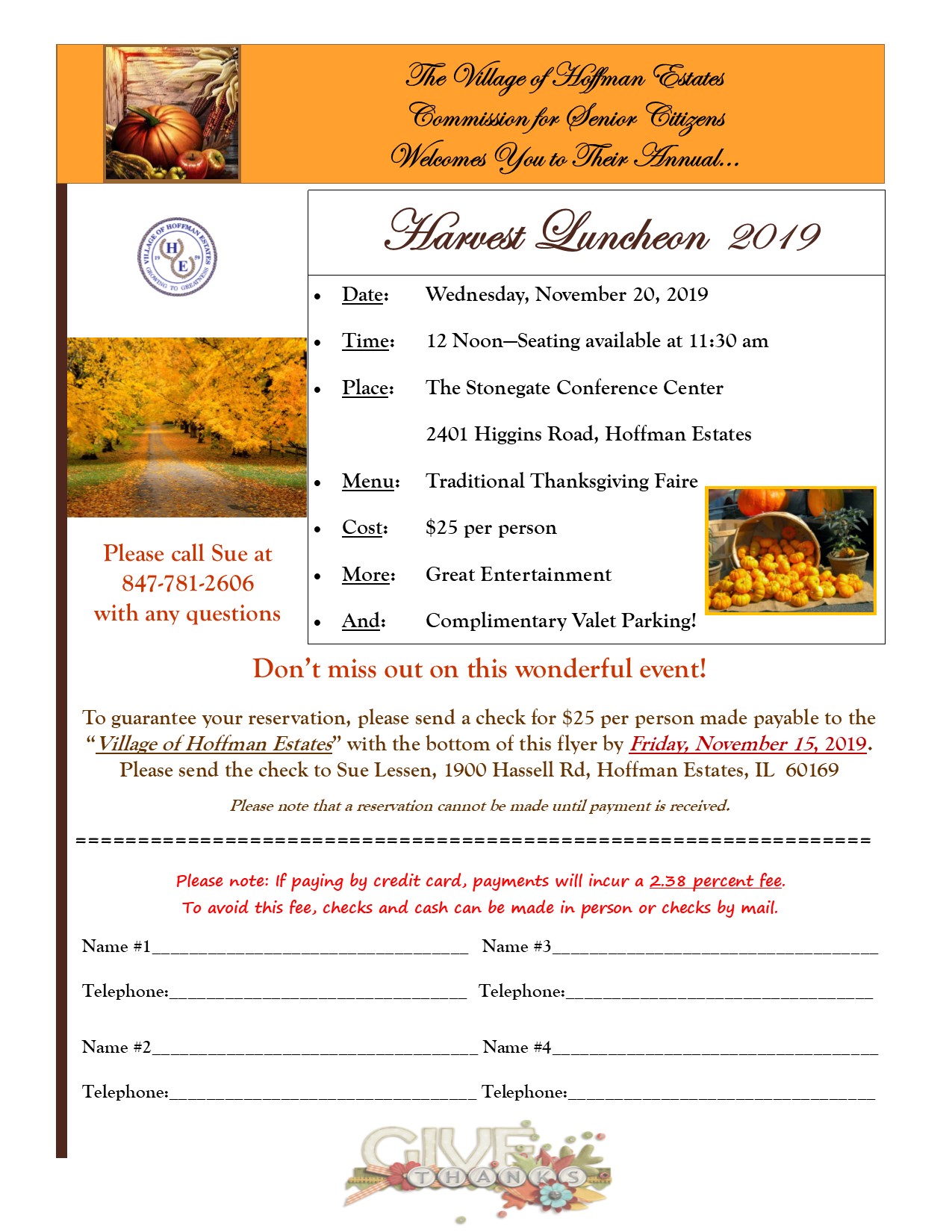 Harvest Luncheon Flyer 2019